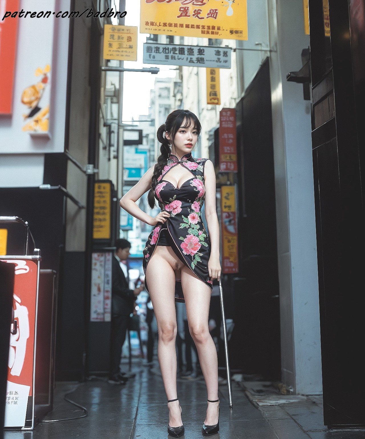 Hong + Kong + street + - + cheongsam, + hairy + pussy