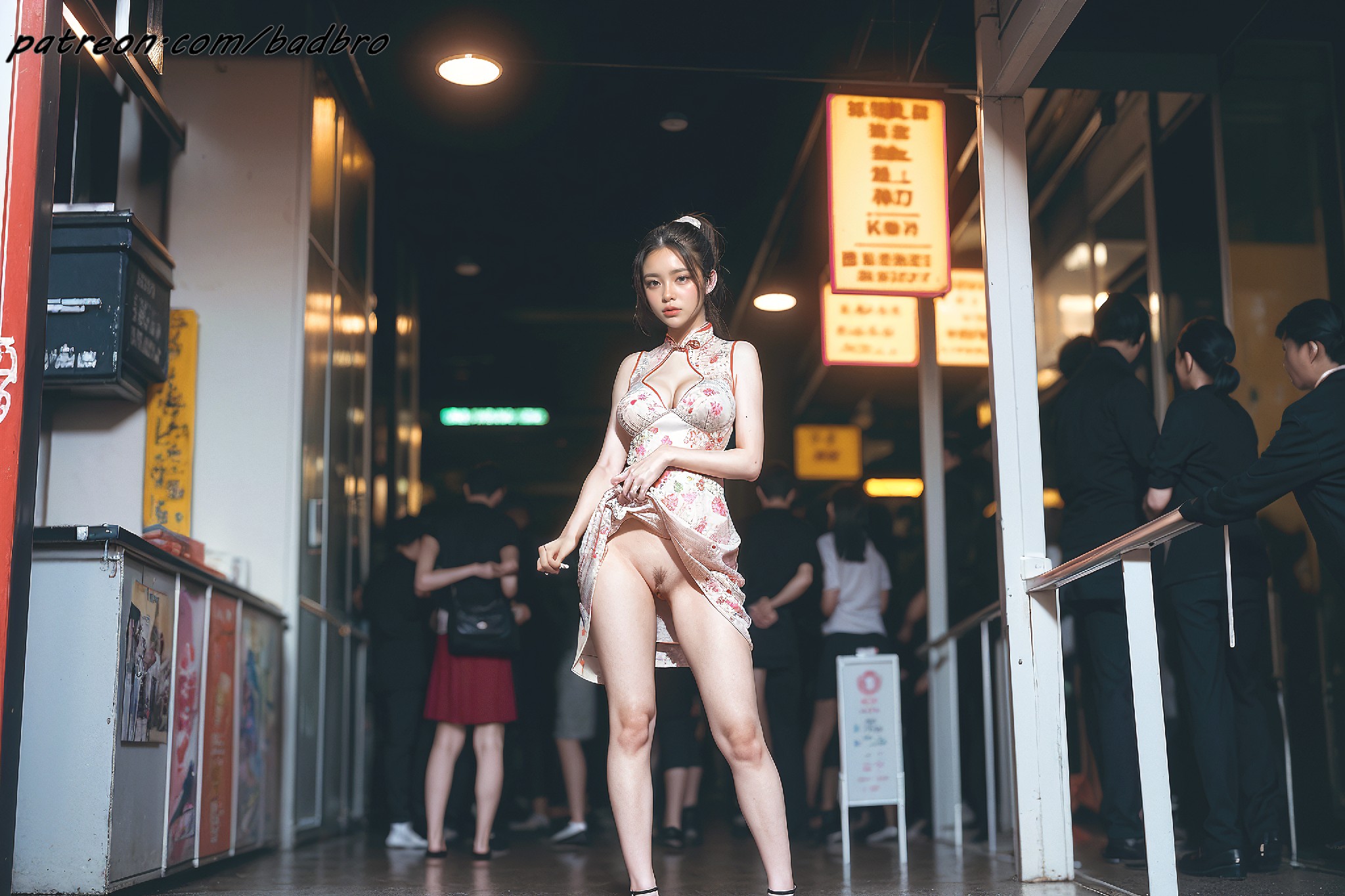 Hong + Kong + street + - + cheongsam, + hairy + pussy