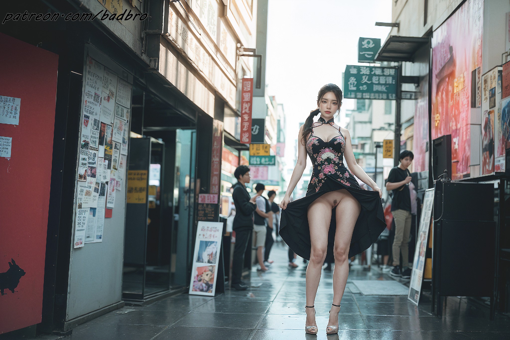Hong + Kong + street + - + cheongsam, + hairy + pussy