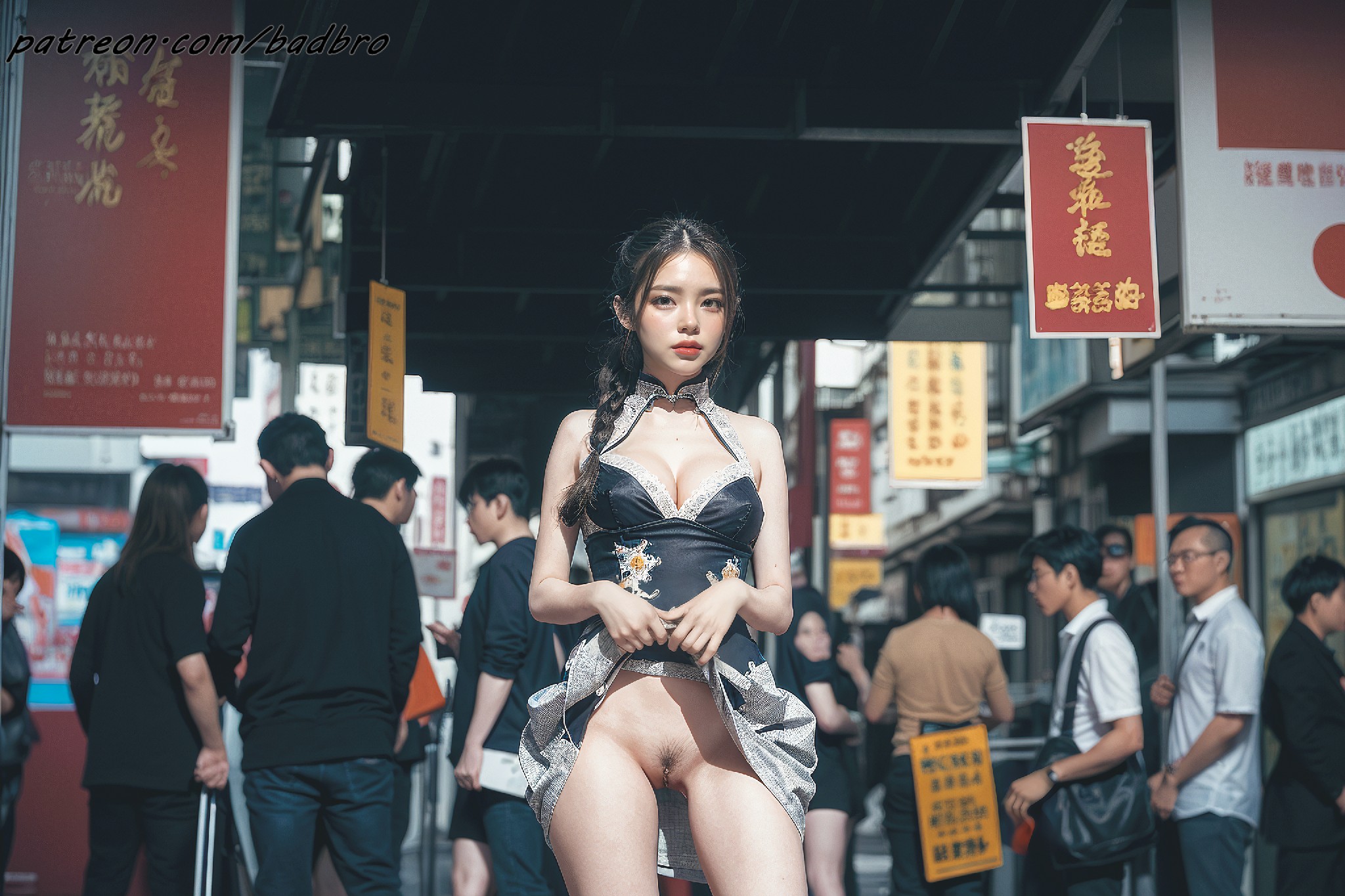 Hong + Kong + street + - + cheongsam, + hairy + pussy