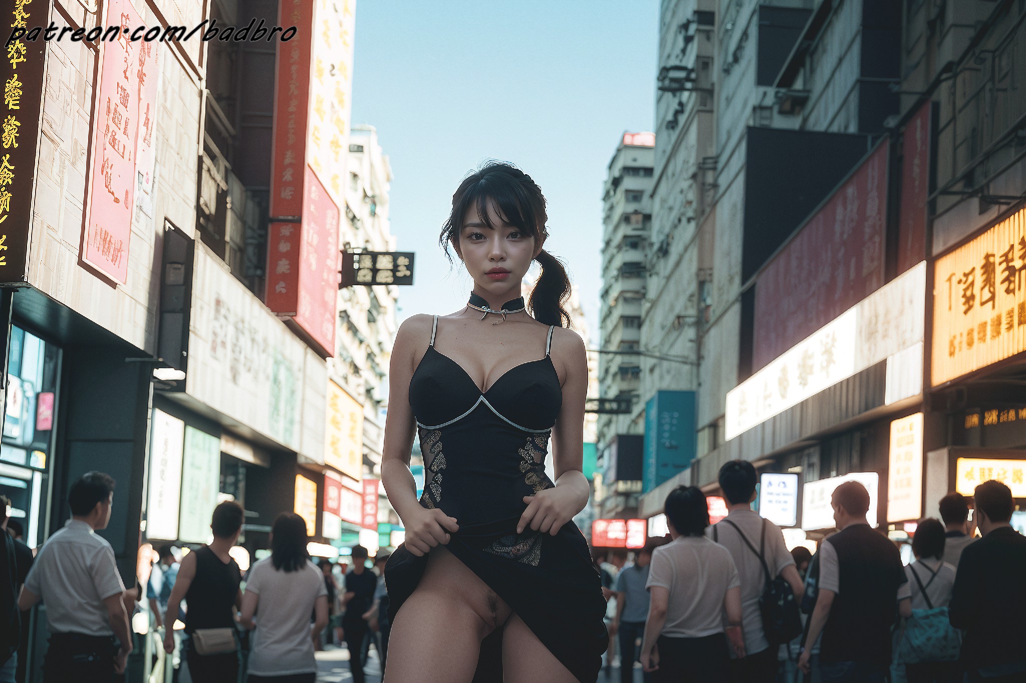 Hong + Kong + street + - + cheongsam, + hairy + pussy