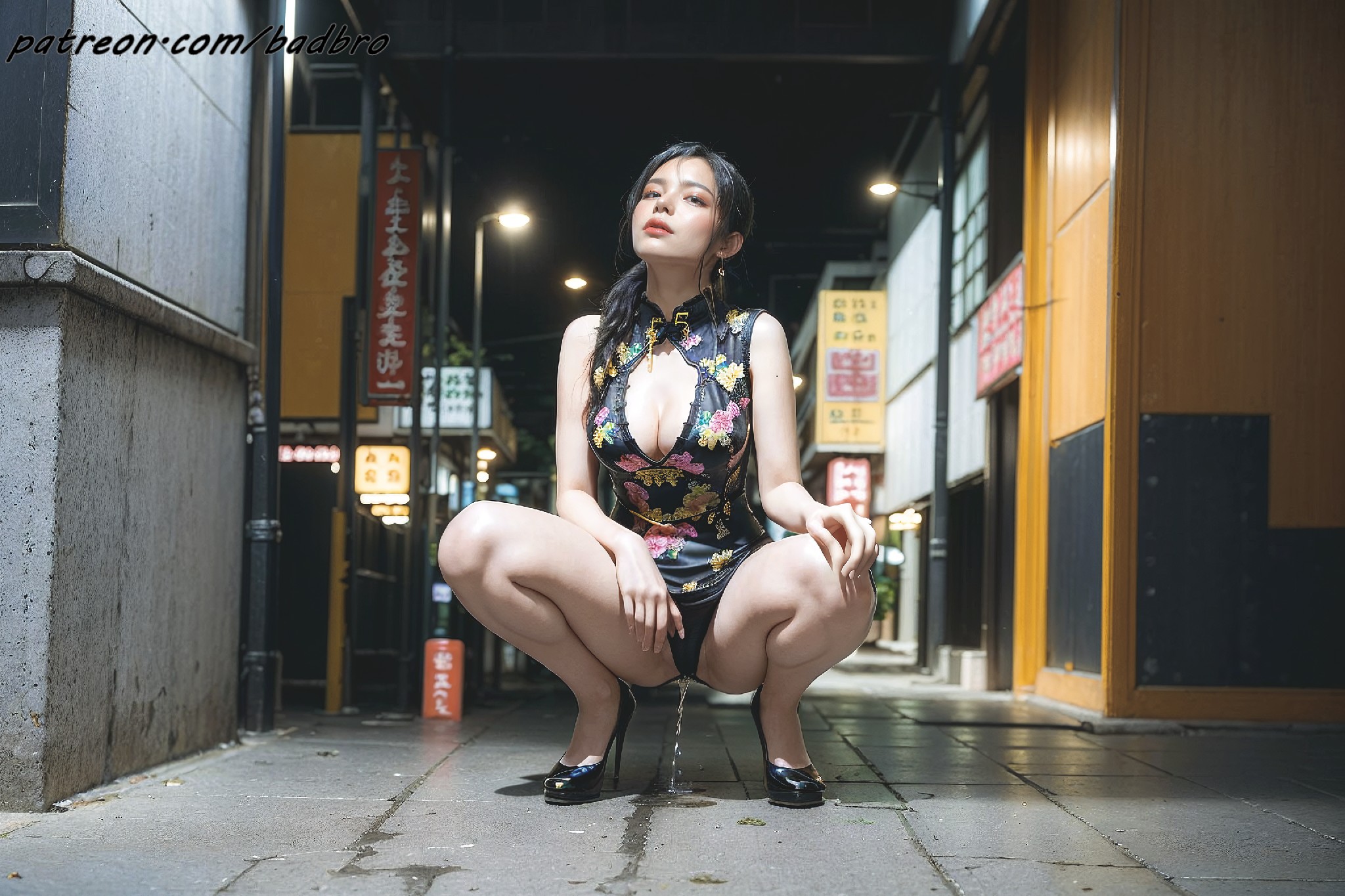 Hong + Kong + street + - + cheongsam, + hairy + pussy