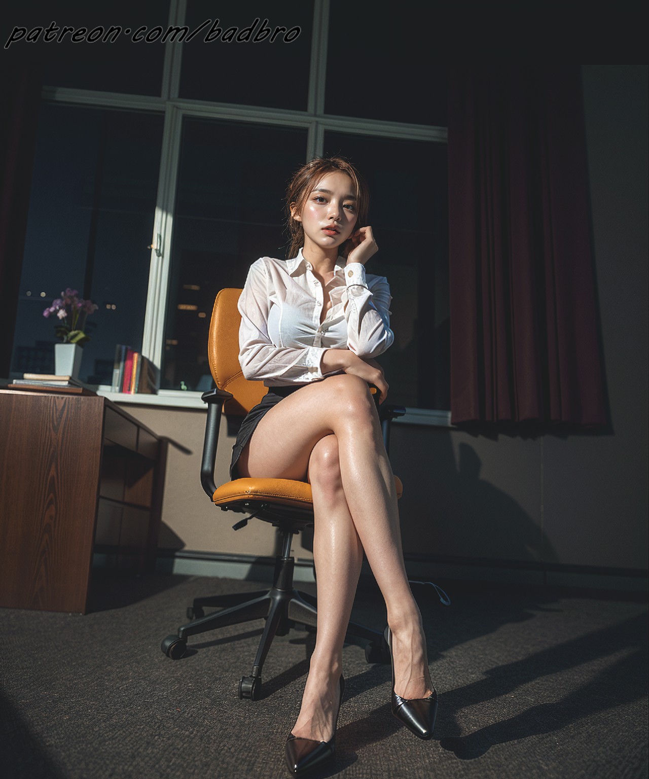 Woman + with + crossed + legs, + from + below +2
