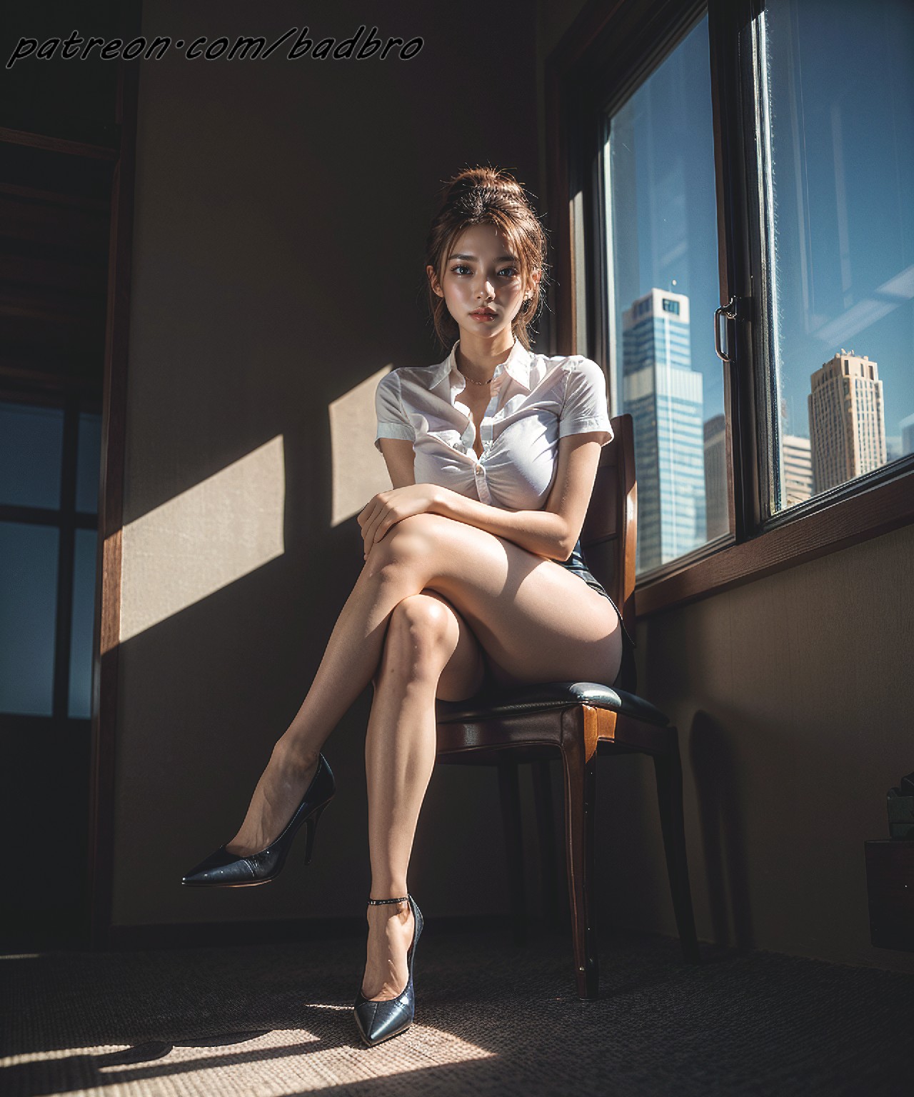 Woman + with + crossed + legs, + from + below +2
