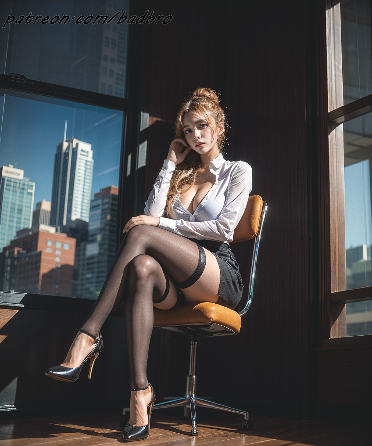Woman + with + crossed + legs, + from + below +2