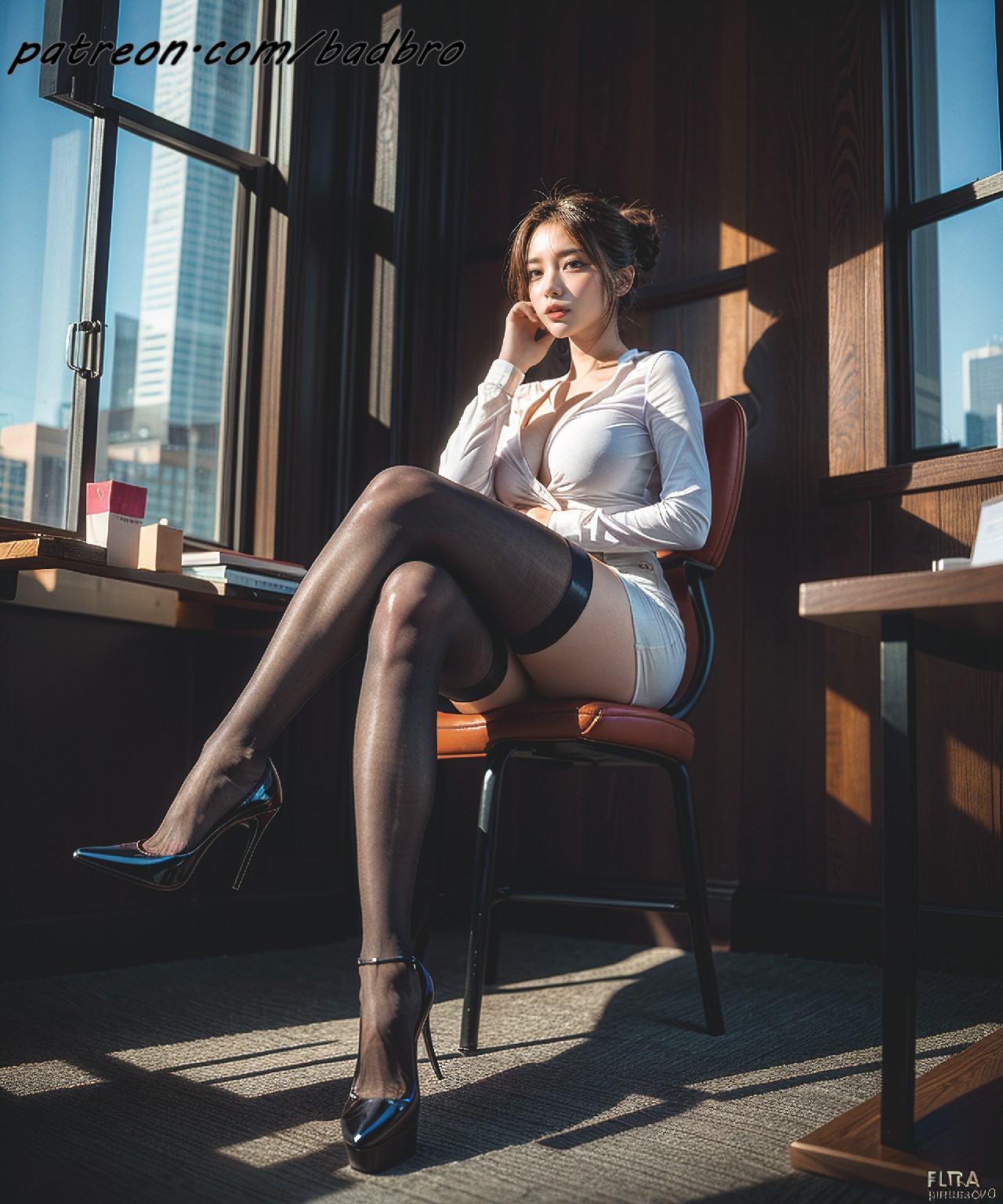 Woman + with + crossed + legs, + from + below +2