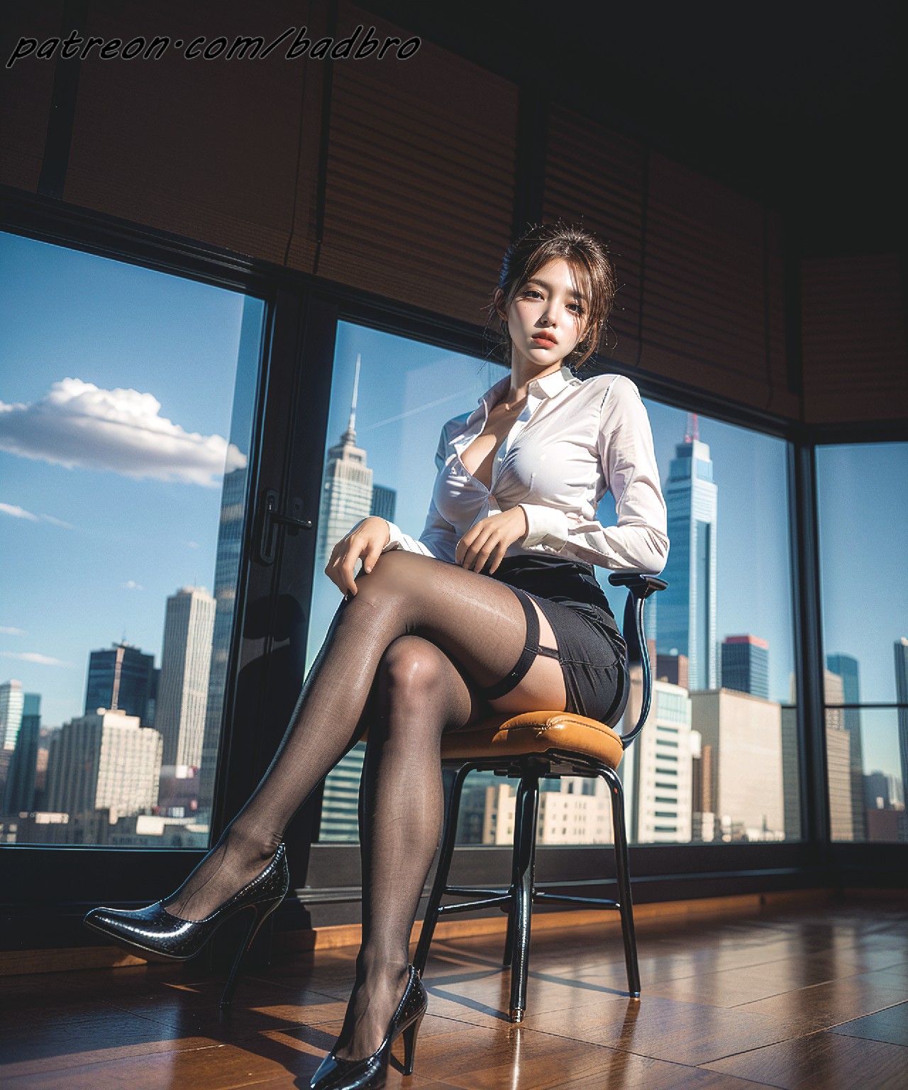 Woman + with + crossed + legs, + from + below +2