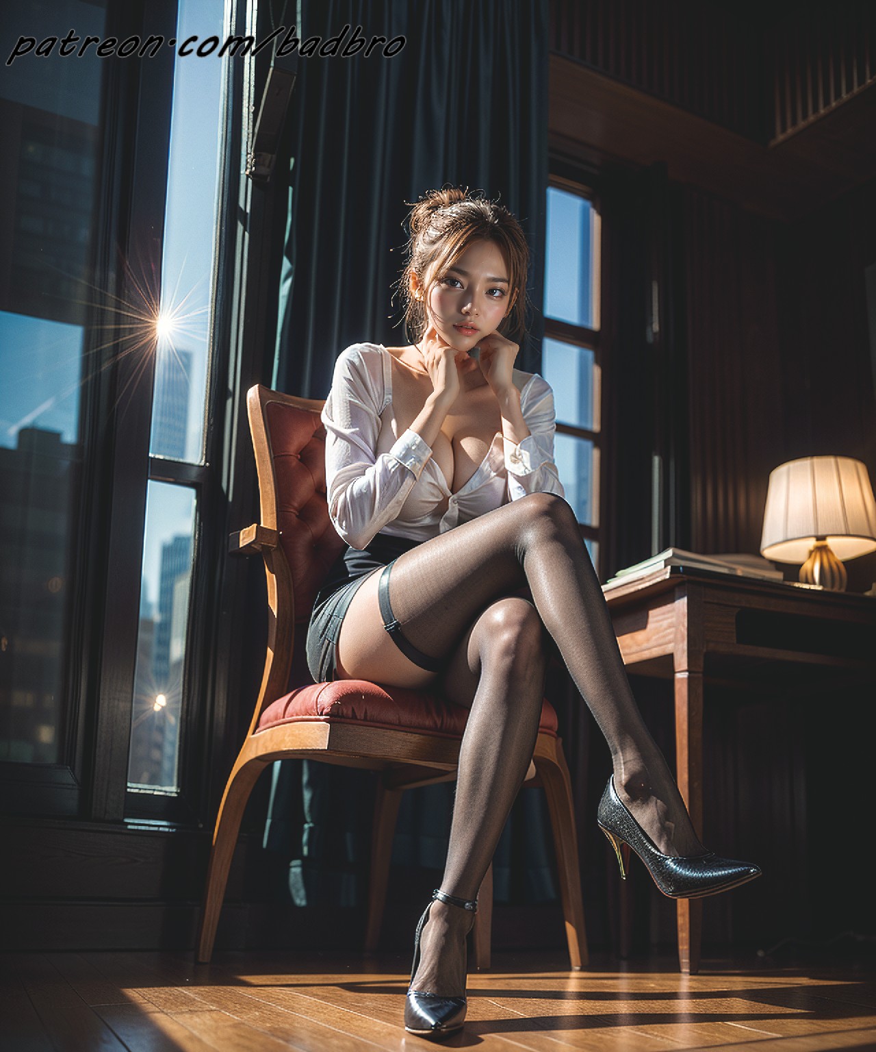 Woman + with + crossed + legs, + from + below +2
