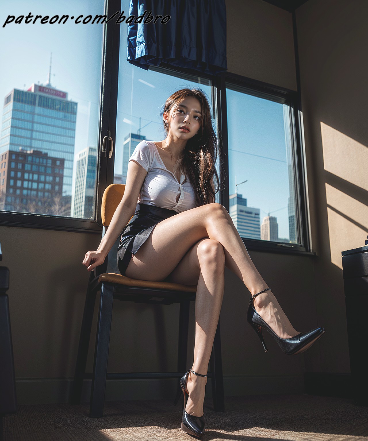 Woman + with + crossed + legs, + from + below +2