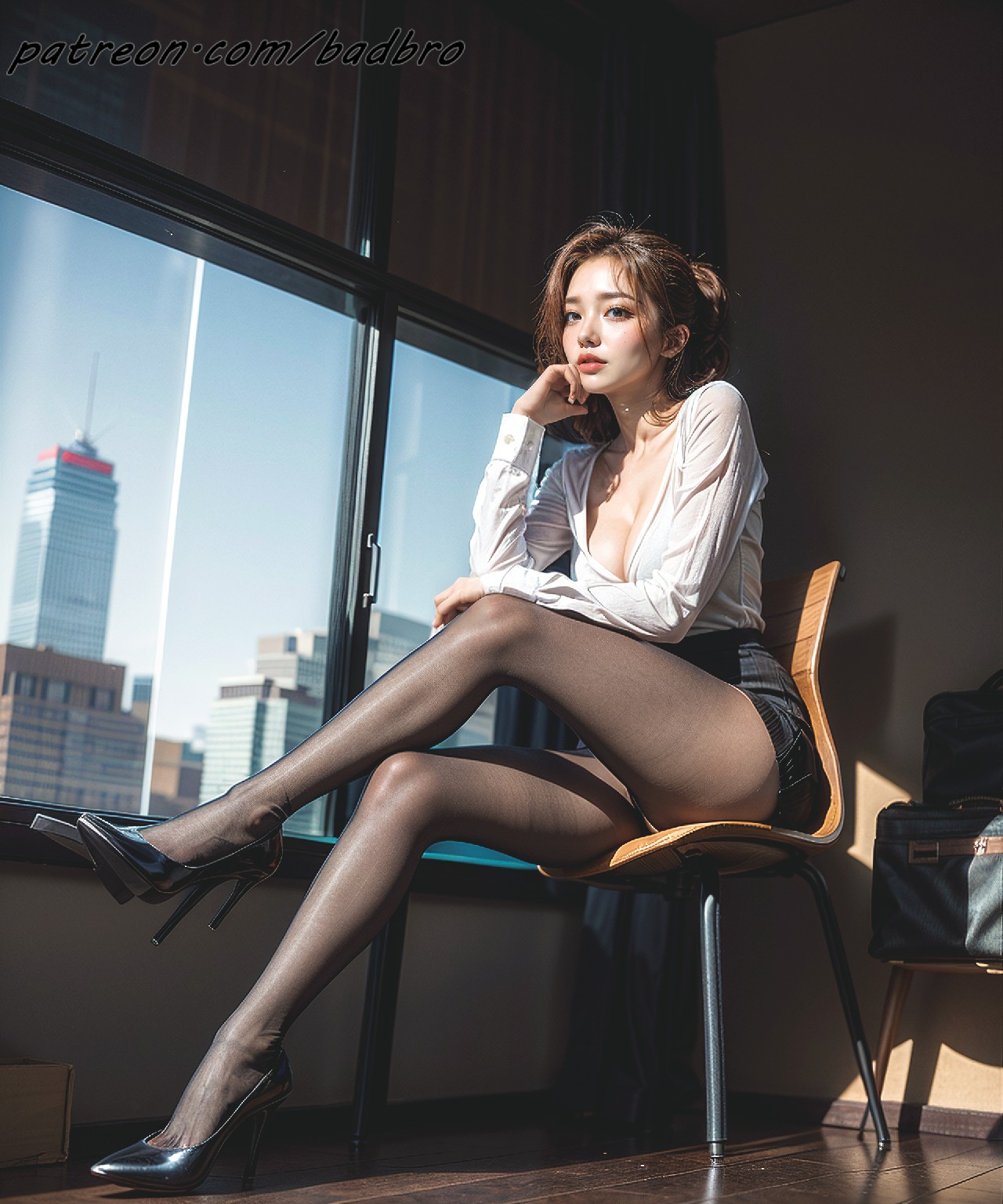 Woman + with + crossed + legs, + from + below +2