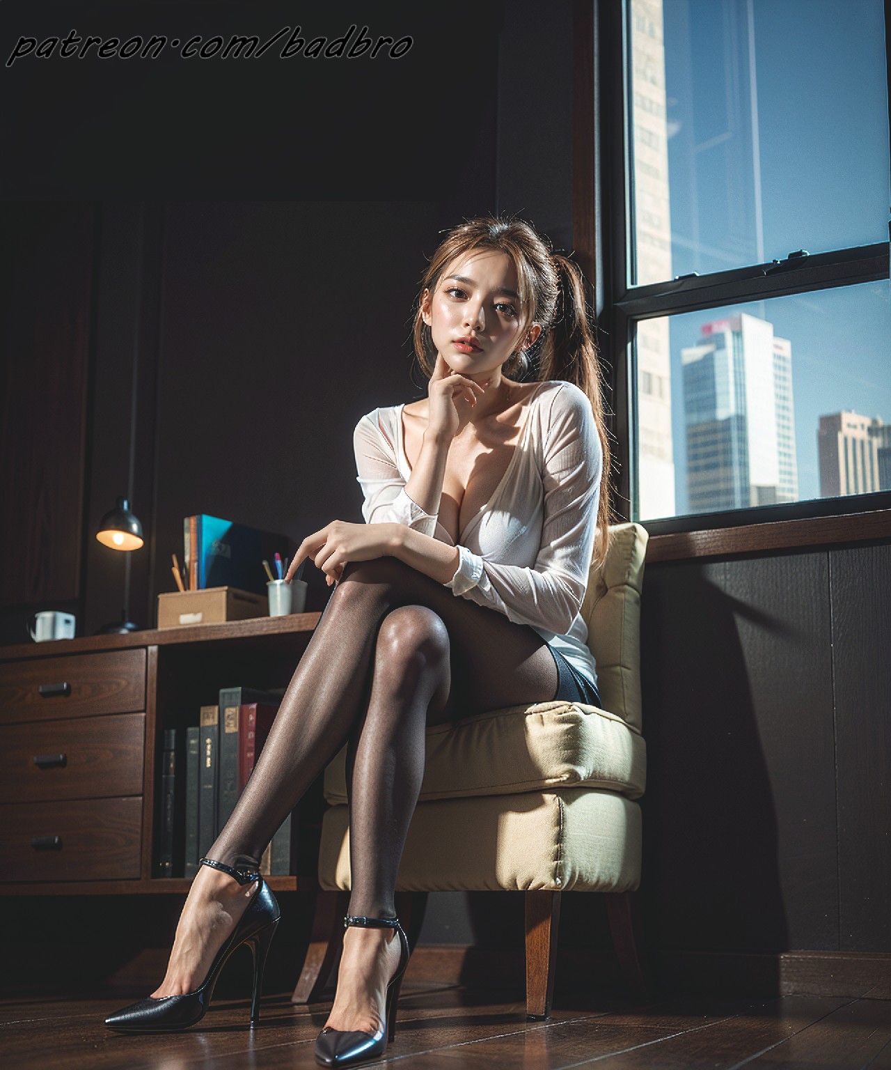 Woman + with + crossed + legs, + from + below +2