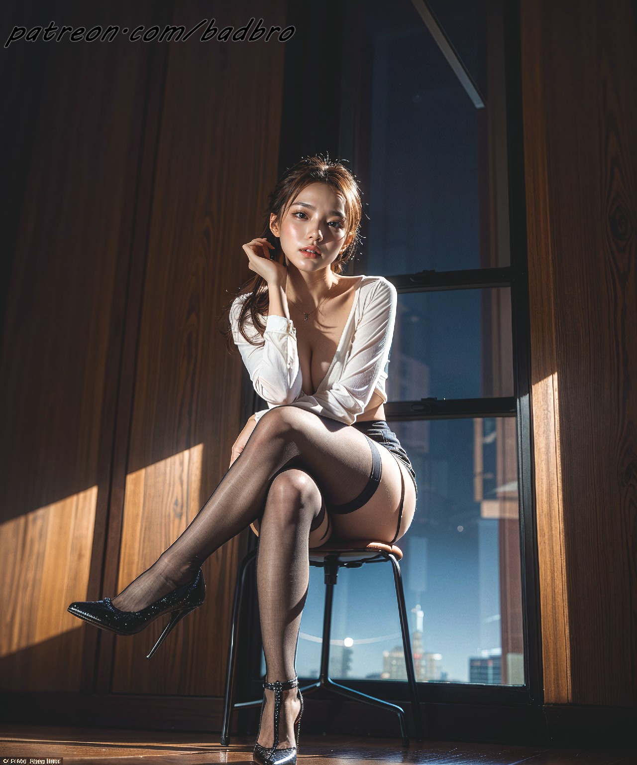 Woman + with + crossed + legs, + from + below +2