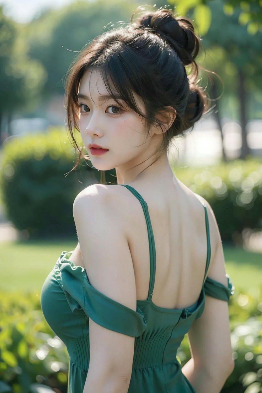 ★Patreon★ AI_KAORI - Asian Woman in Green Dress - Part 1