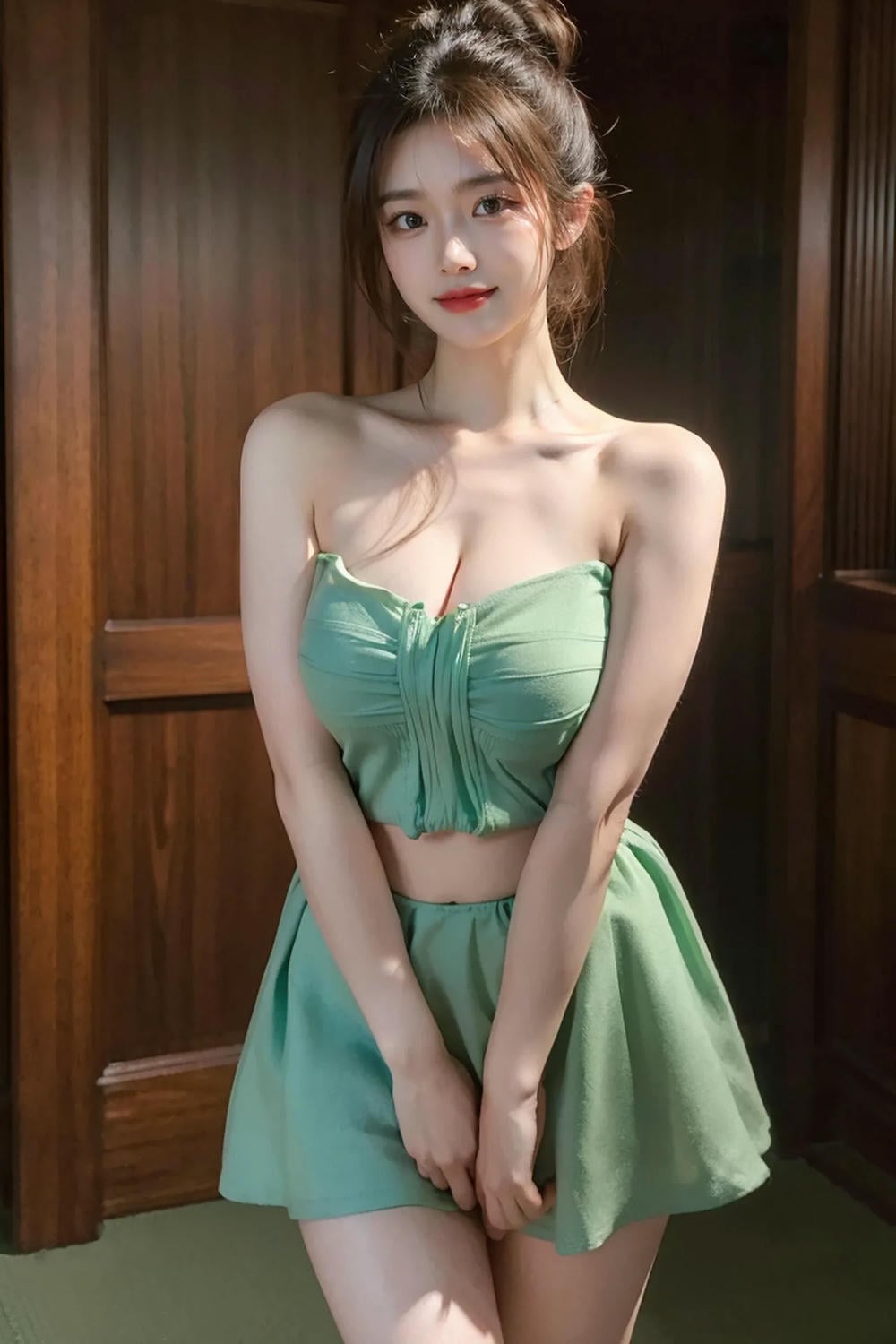 ★Patreon★ AI_KAORI - Asian Woman in Green Dress - Part 1