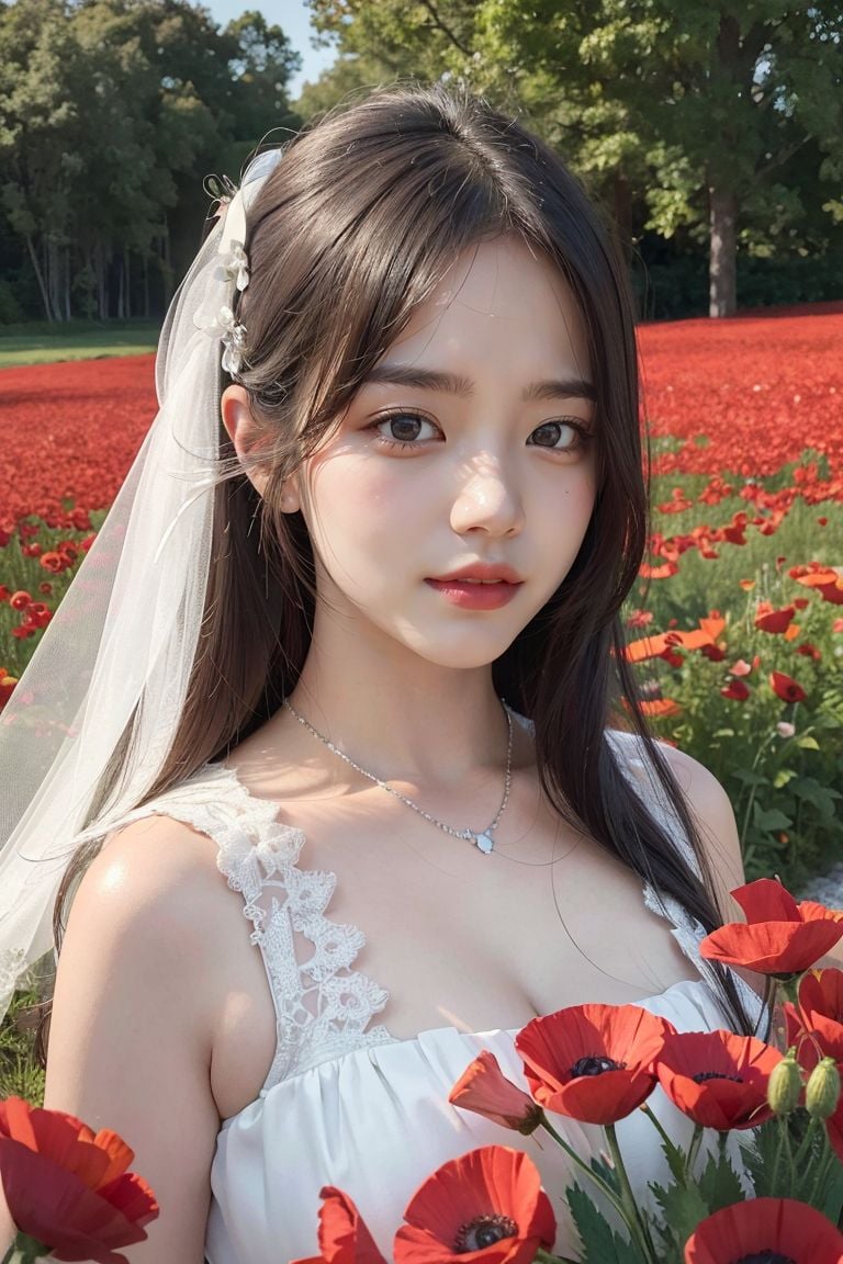 ★Patreon★ AI_Kaori - Bride Amidst Poppy Field Beauty - Part 1