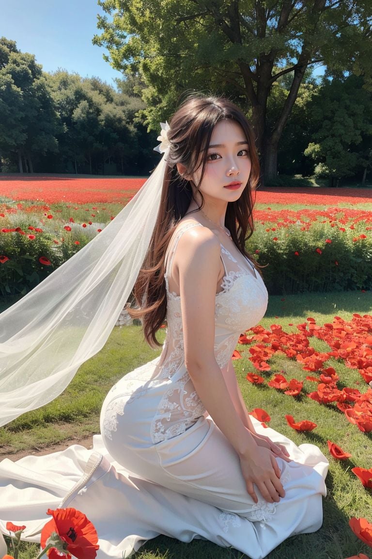 ★Patreon★ AI_Kaori - Bride Amidst Poppy Field Beauty - Part 1