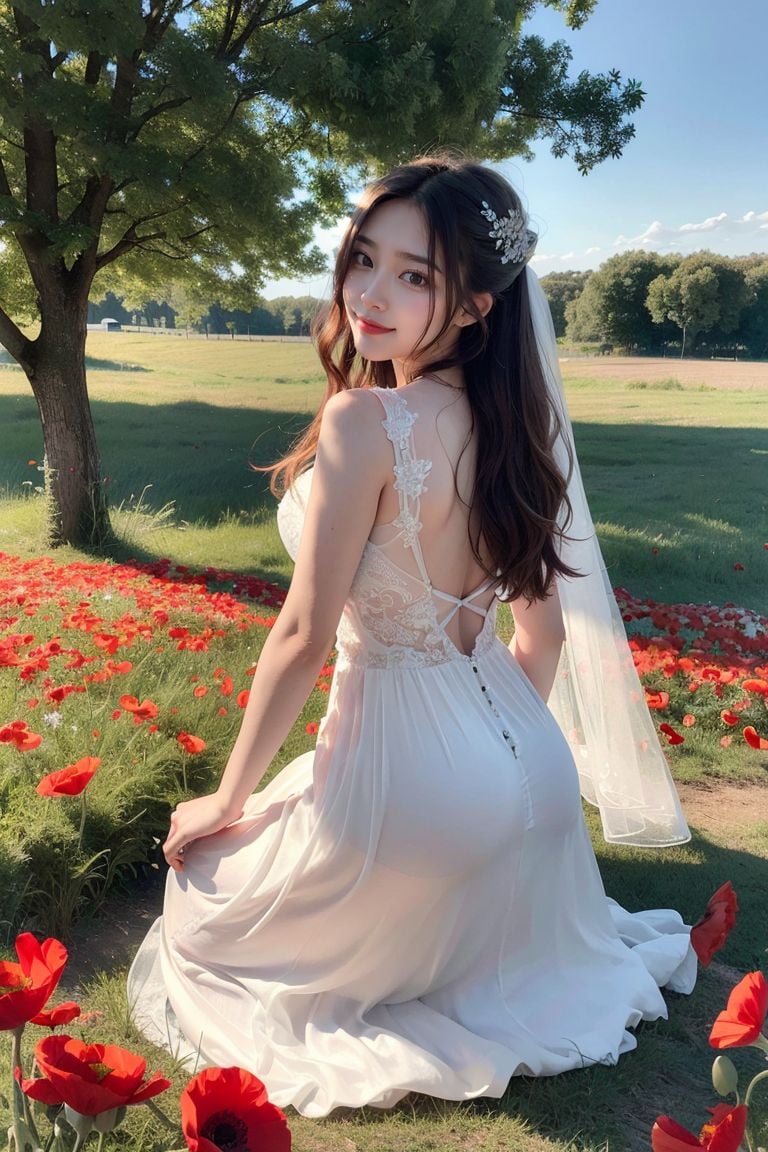 ★Patreon★ AI_Kaori - Bride Amidst Poppy Field Beauty - Part 1