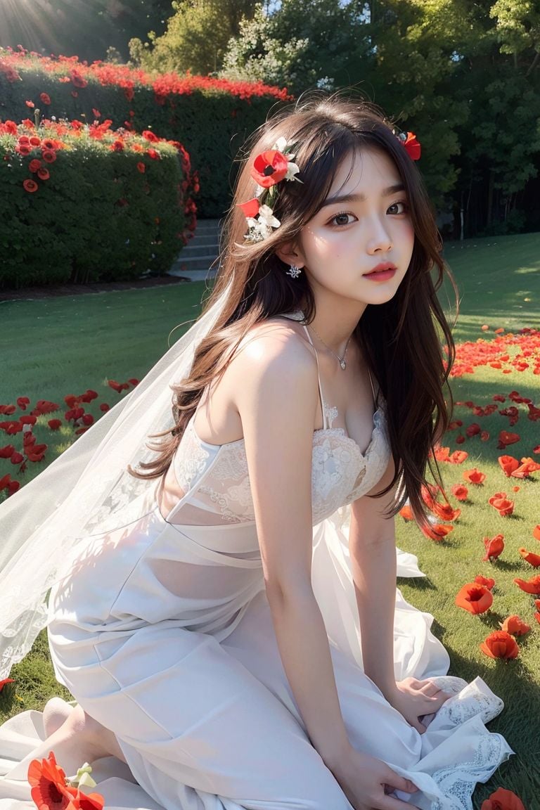 ★Patreon★ AI_Kaori - Bride Amidst Poppy Field Beauty - Part 1