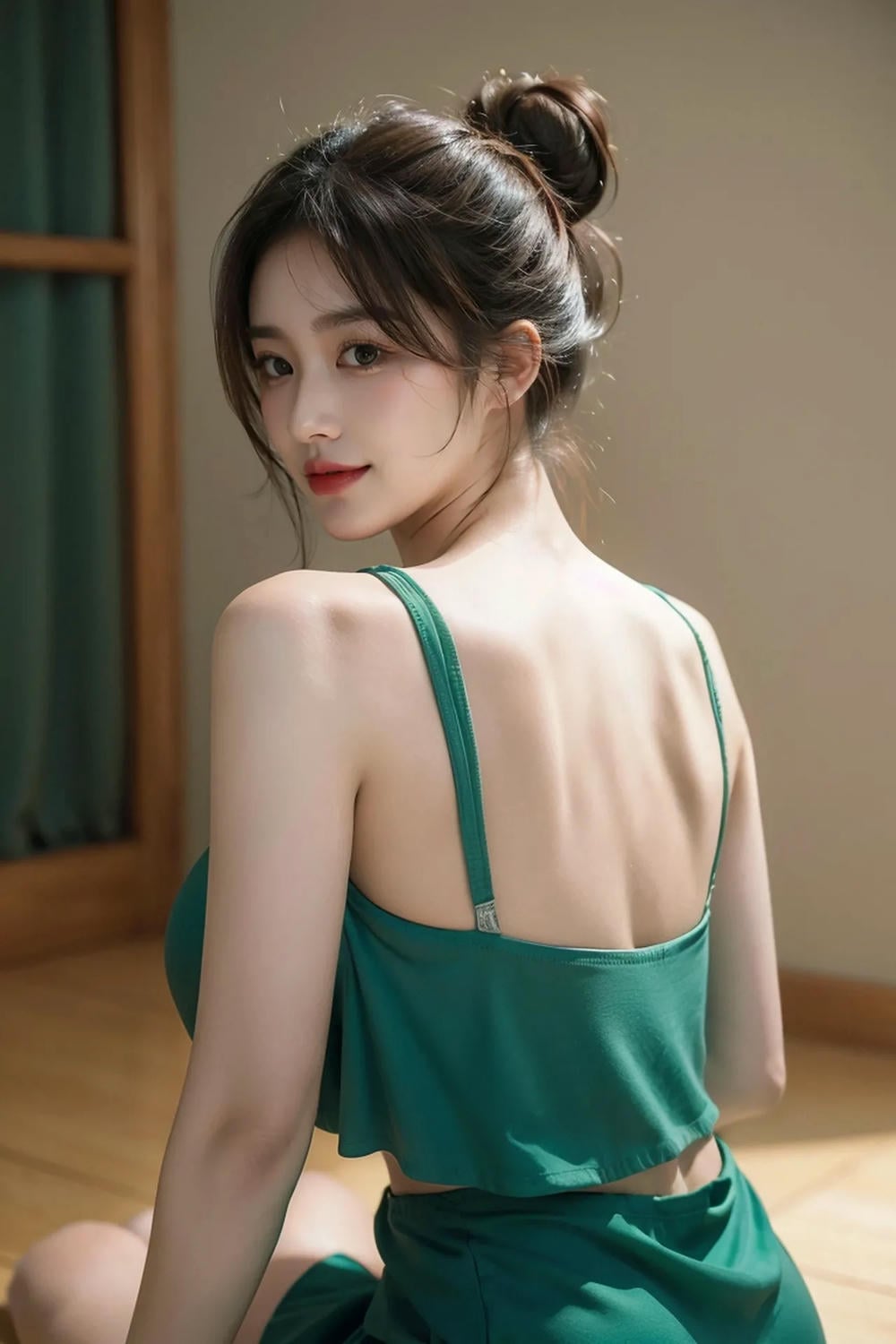 ★Patreon★ AI_KAORI - Asian Woman in Green Dress - Part 2