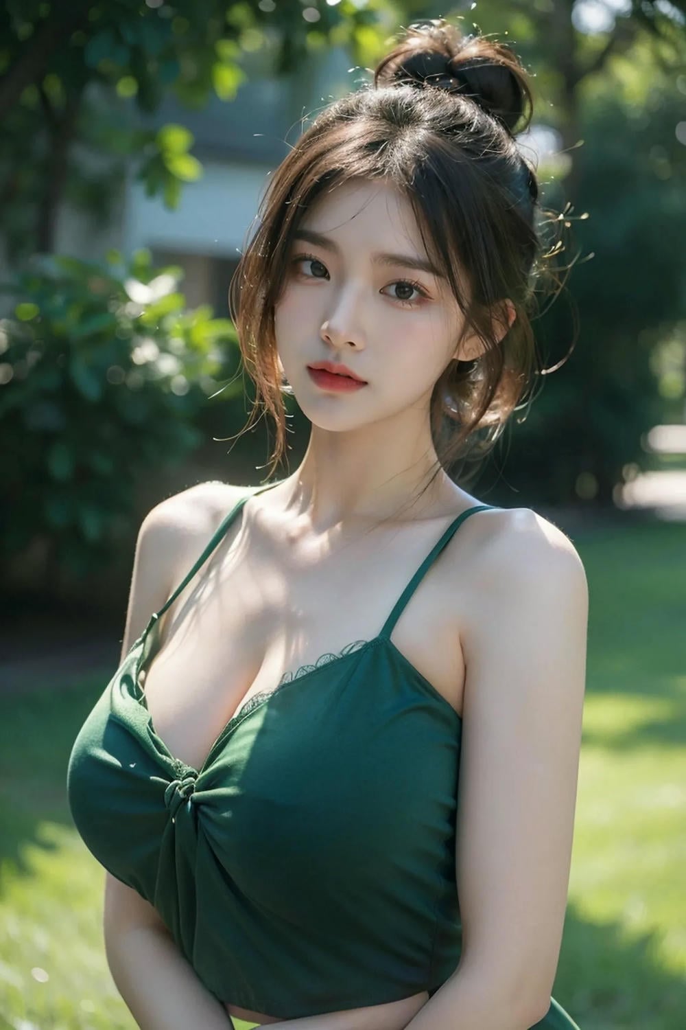★Patreon★ AI_KAORI - Asian Woman in Green Dress - Part 2