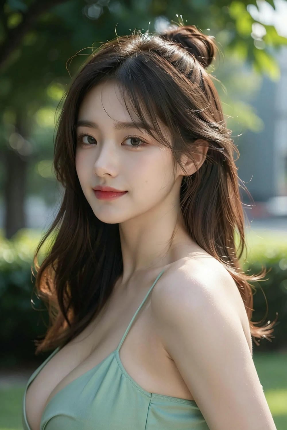 ★Patreon★ AI_KAORI - Asian Woman in Green Dress - Part 2