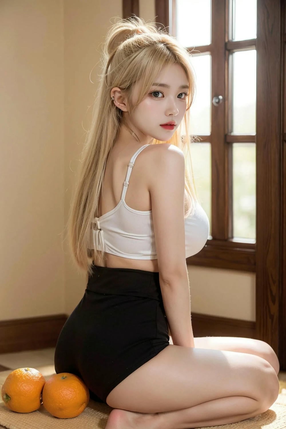 ★Patreon★ AI_Kaori - Blonde Woman, Bare Shoulders, Captivating Gaze - Part 1