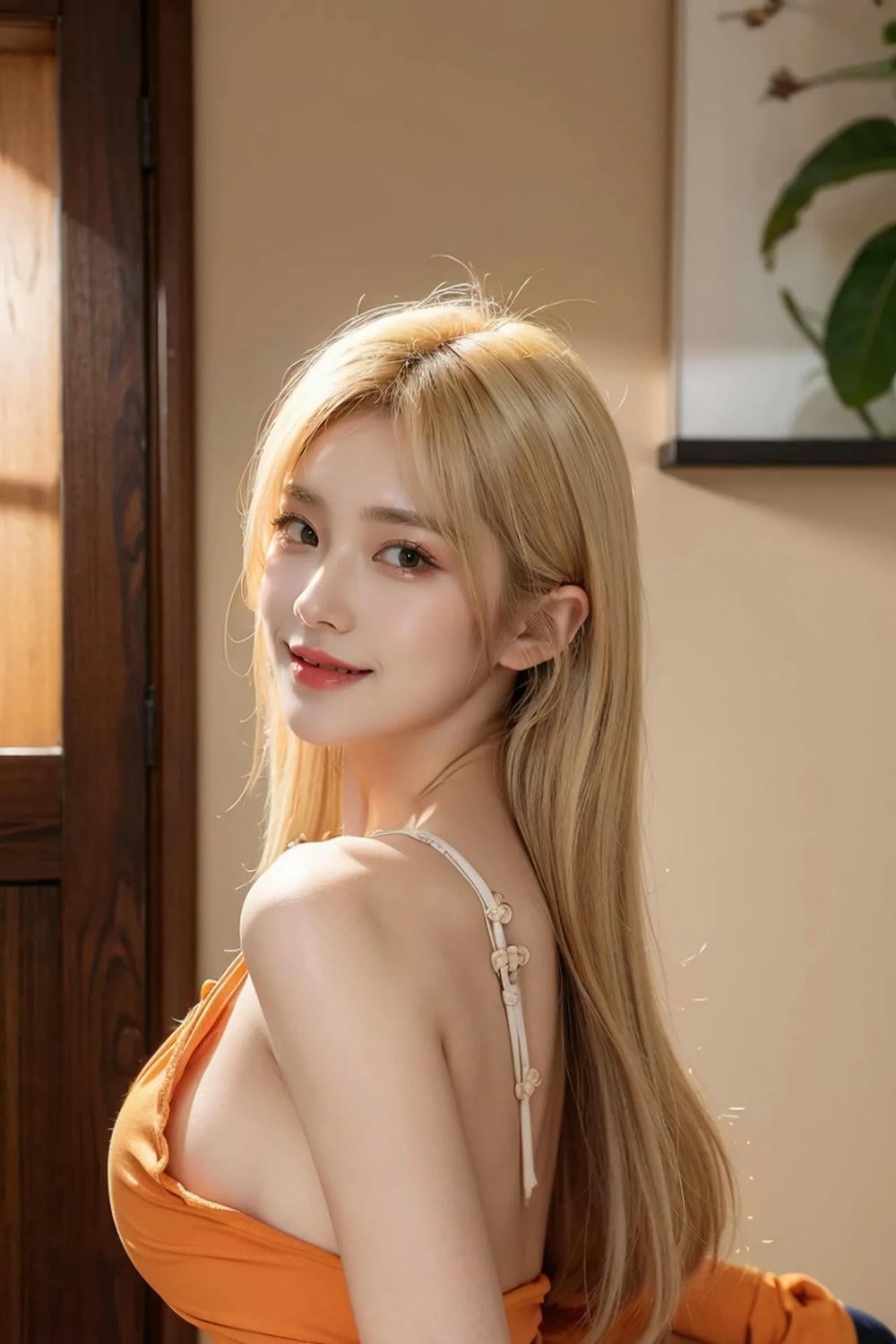 ★Patreon★ AI_Kaori - Blonde Woman, Bare Shoulders, Captivating Gaze - Part 1