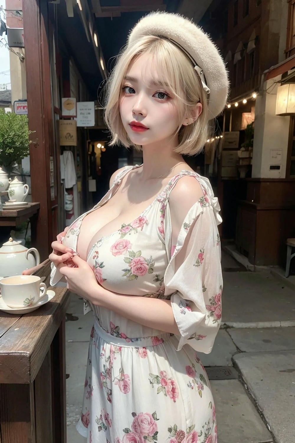 ★Patreon★ AI_KAORI - Buxom Woman in Flowery Dress - Part 1