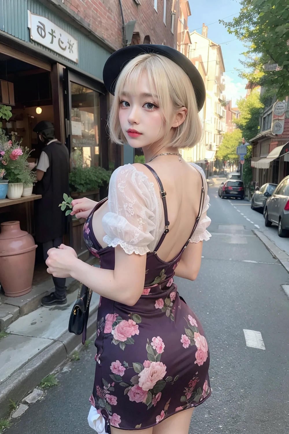 ★Patreon★ AI_KAORI - Buxom Woman in Flowery Dress - Part 1
