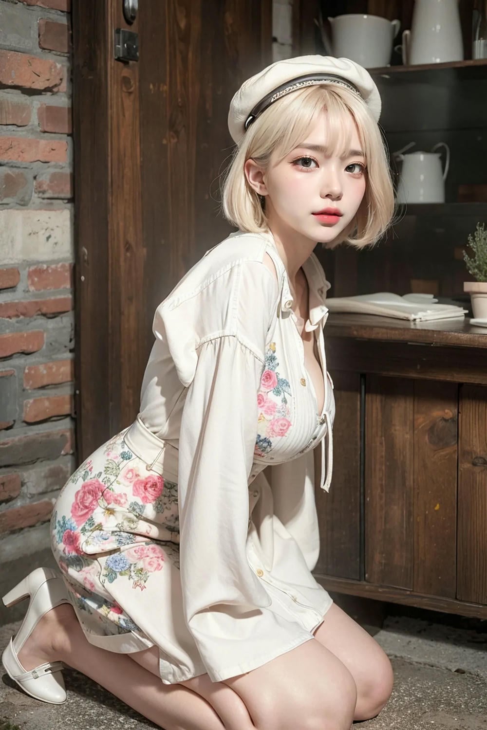 ★Patreon★ AI_KAORI - Buxom Woman in Flowery Dress - Part 1