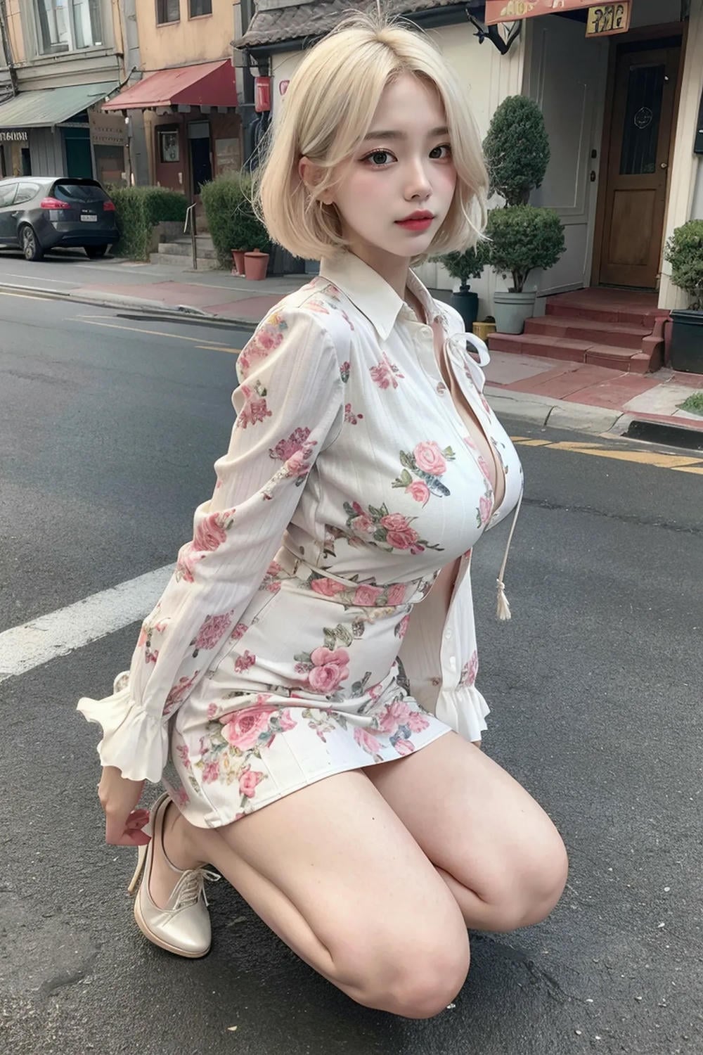 ★Patreon★ AI_KAORI - Buxom Woman in Flowery Dress - Part 1
