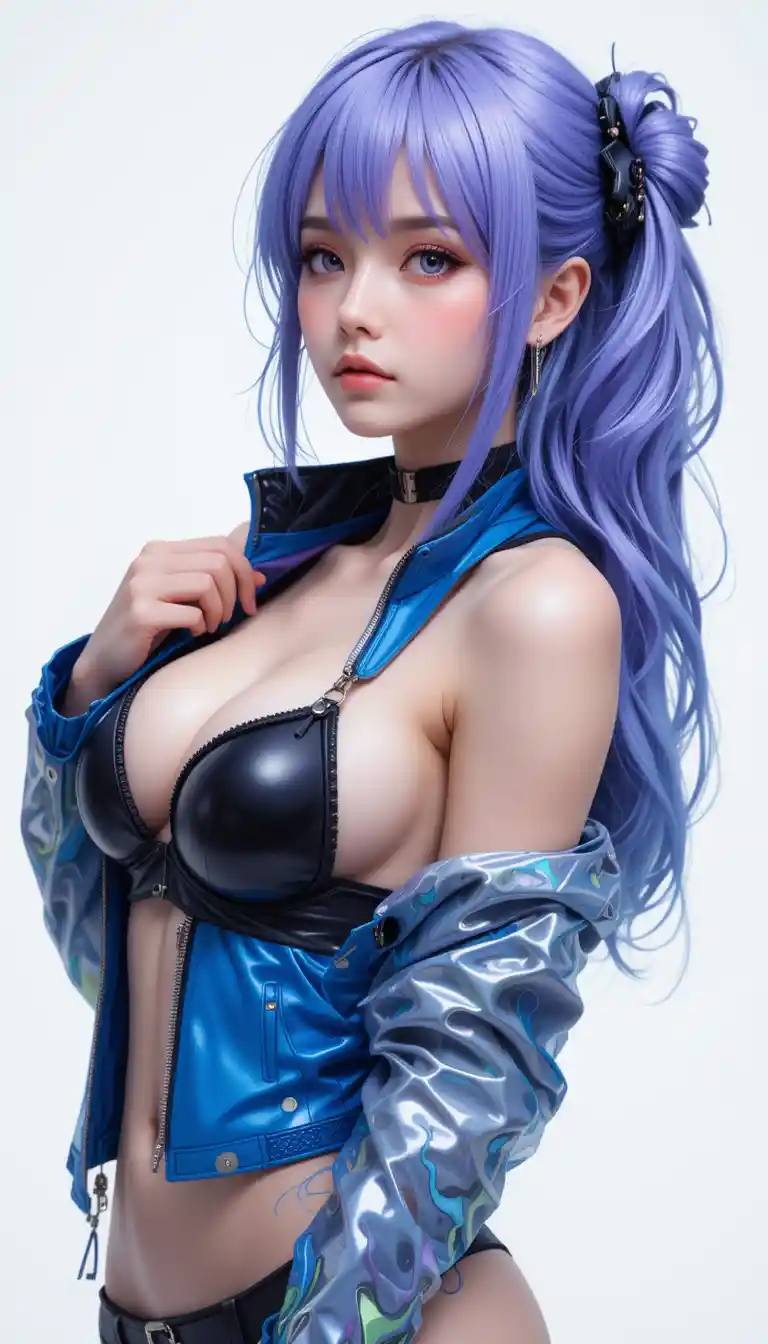 Purple-haired girl