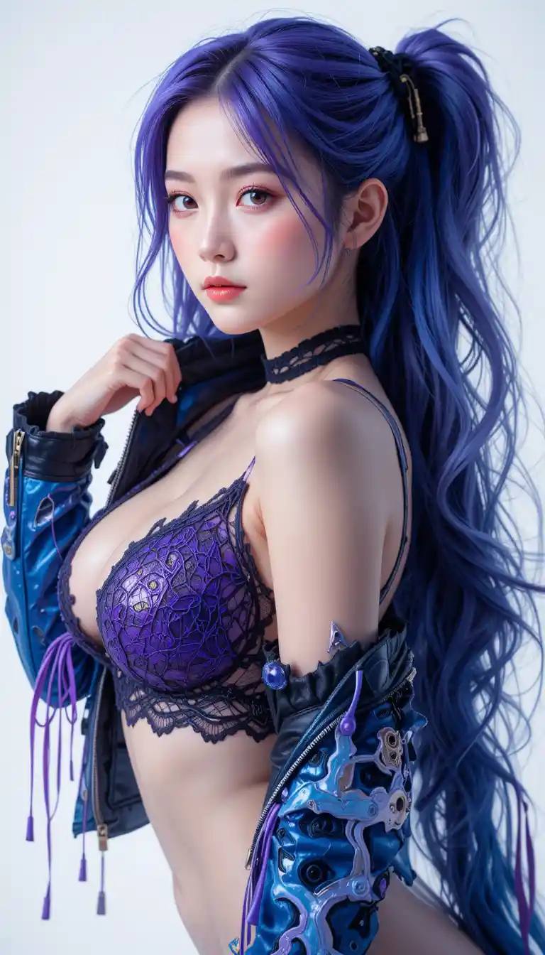 Purple-haired girl