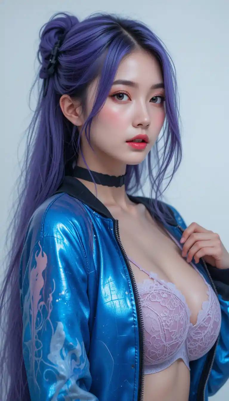 Purple-haired girl