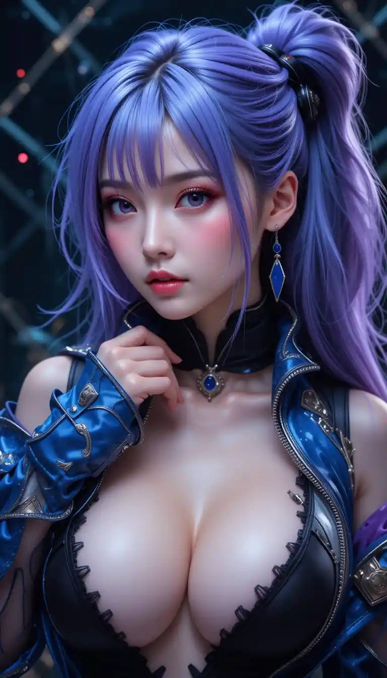 Purple-haired girl