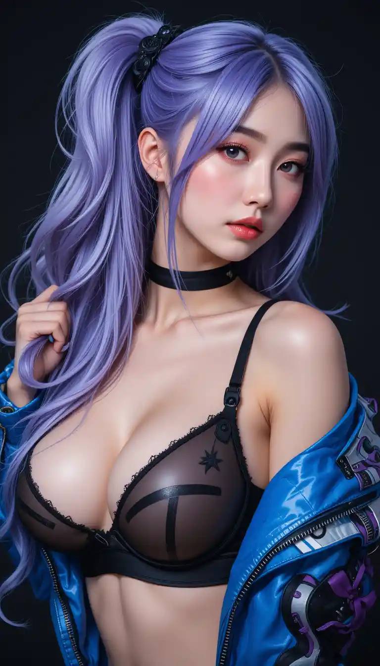 Purple-haired girl