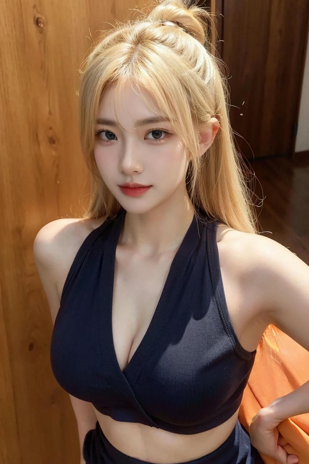 ★Patreon★ AI_Kaori - Blonde Woman, Bare Shoulders, Captivating Gaze - Part 1
