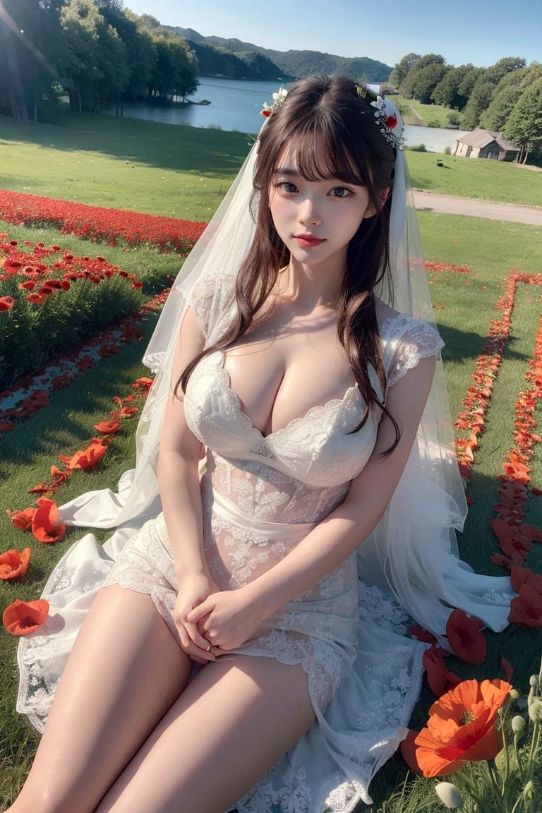 ★Patreon★ AI_Kaori - Bride Amidst Poppy Field Beauty - Part 1