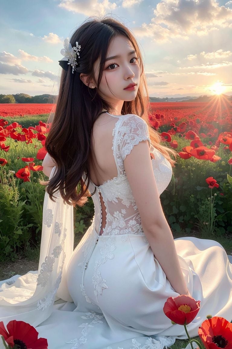 ★Patreon★ AI_Kaori - Bride Amidst Poppy Field Beauty - Part 1