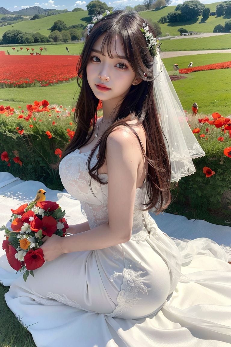 ★Patreon★ AI_Kaori - Bride Amidst Poppy Field Beauty - Part 1