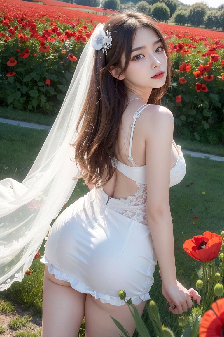 ★Patreon★ AI_Kaori - Bride Amidst Poppy Field Beauty - Part 1