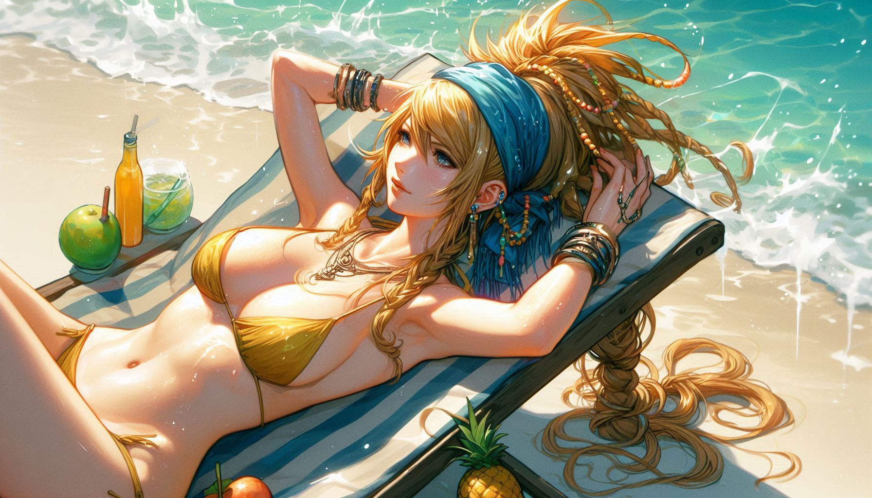 Laid-back girl on the beach