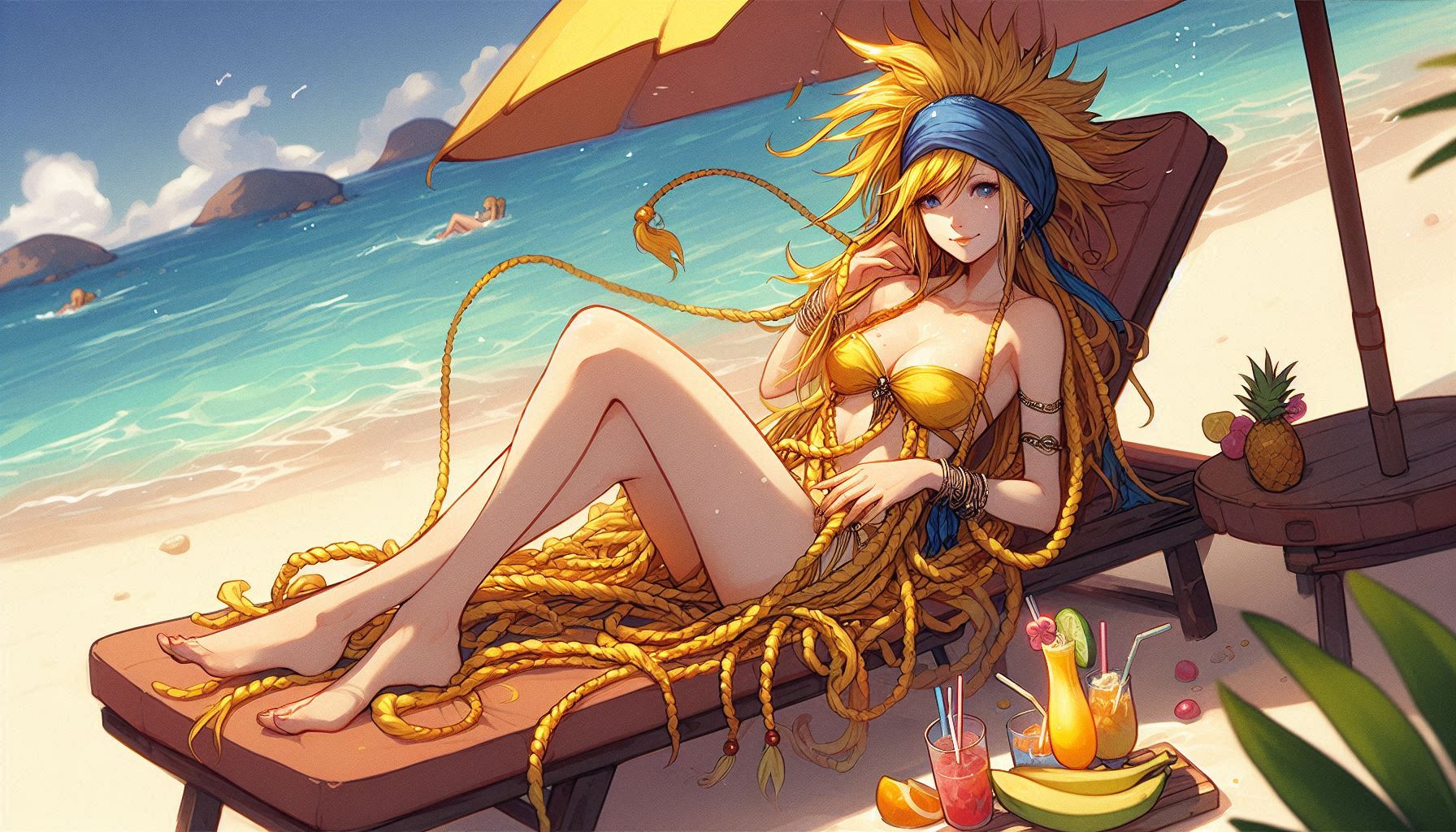 Laid-back girl on the beach