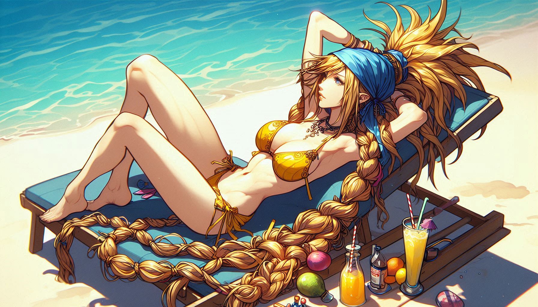 Laid-back girl on the beach