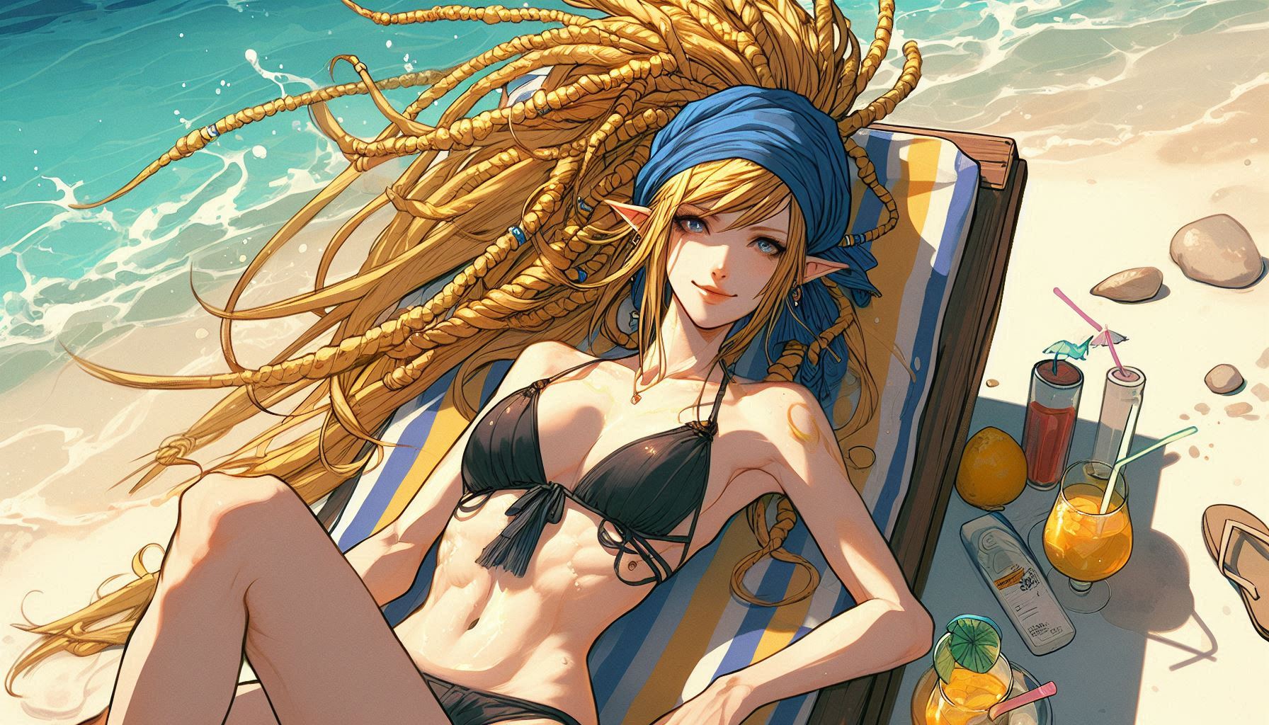 Laid-back girl on the beach