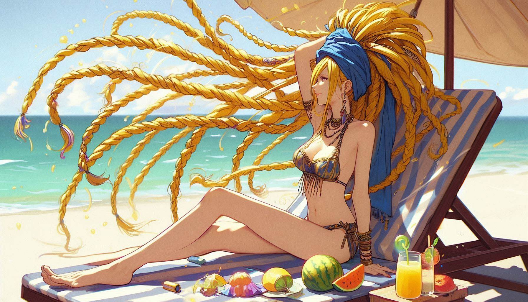 Laid-back girl on the beach