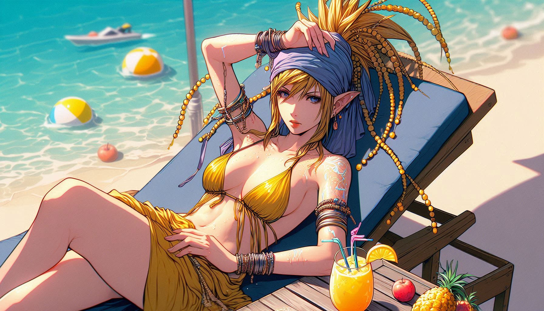 Laid-back girl on the beach