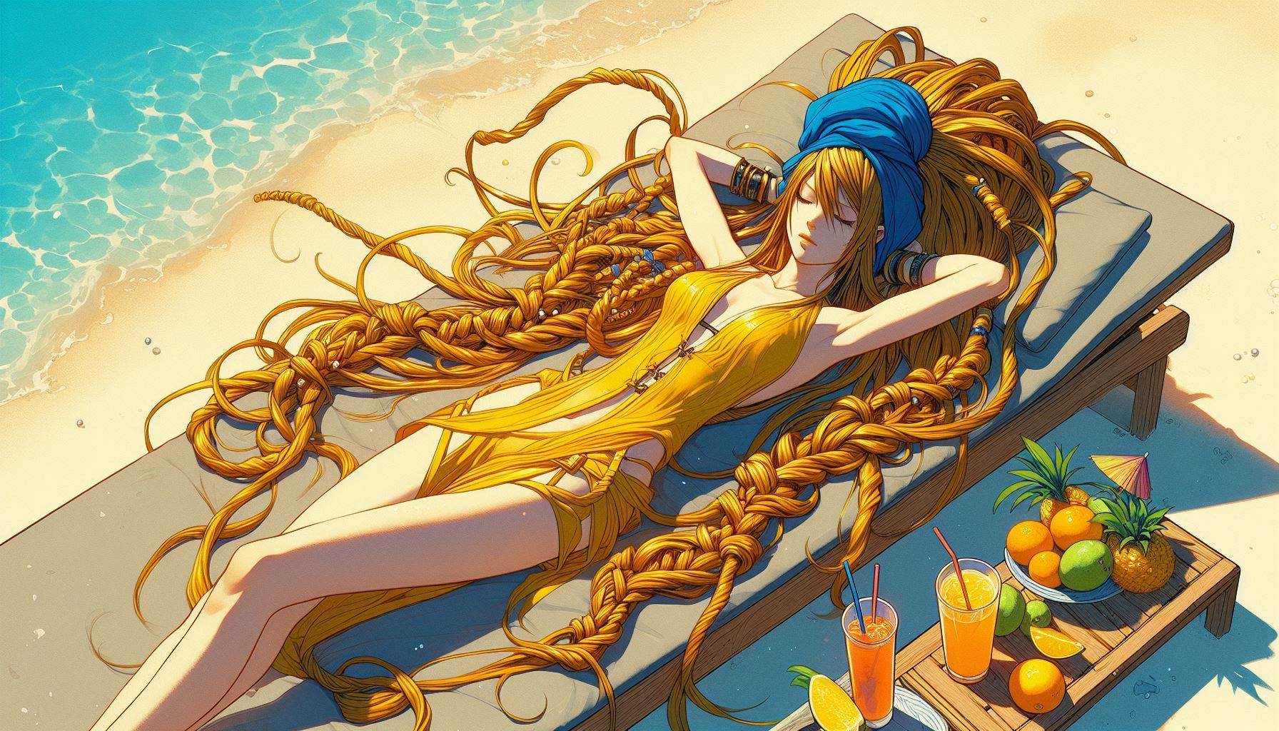 Laid-back girl on the beach
