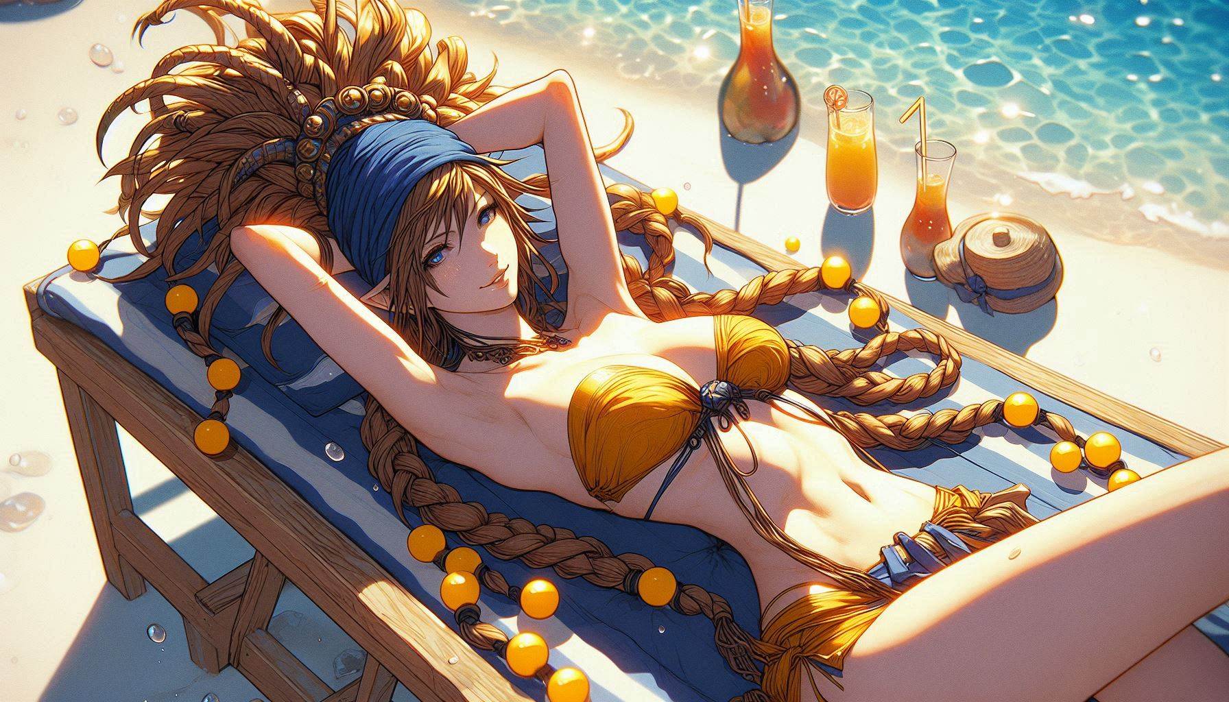 Laid-back girl on the beach