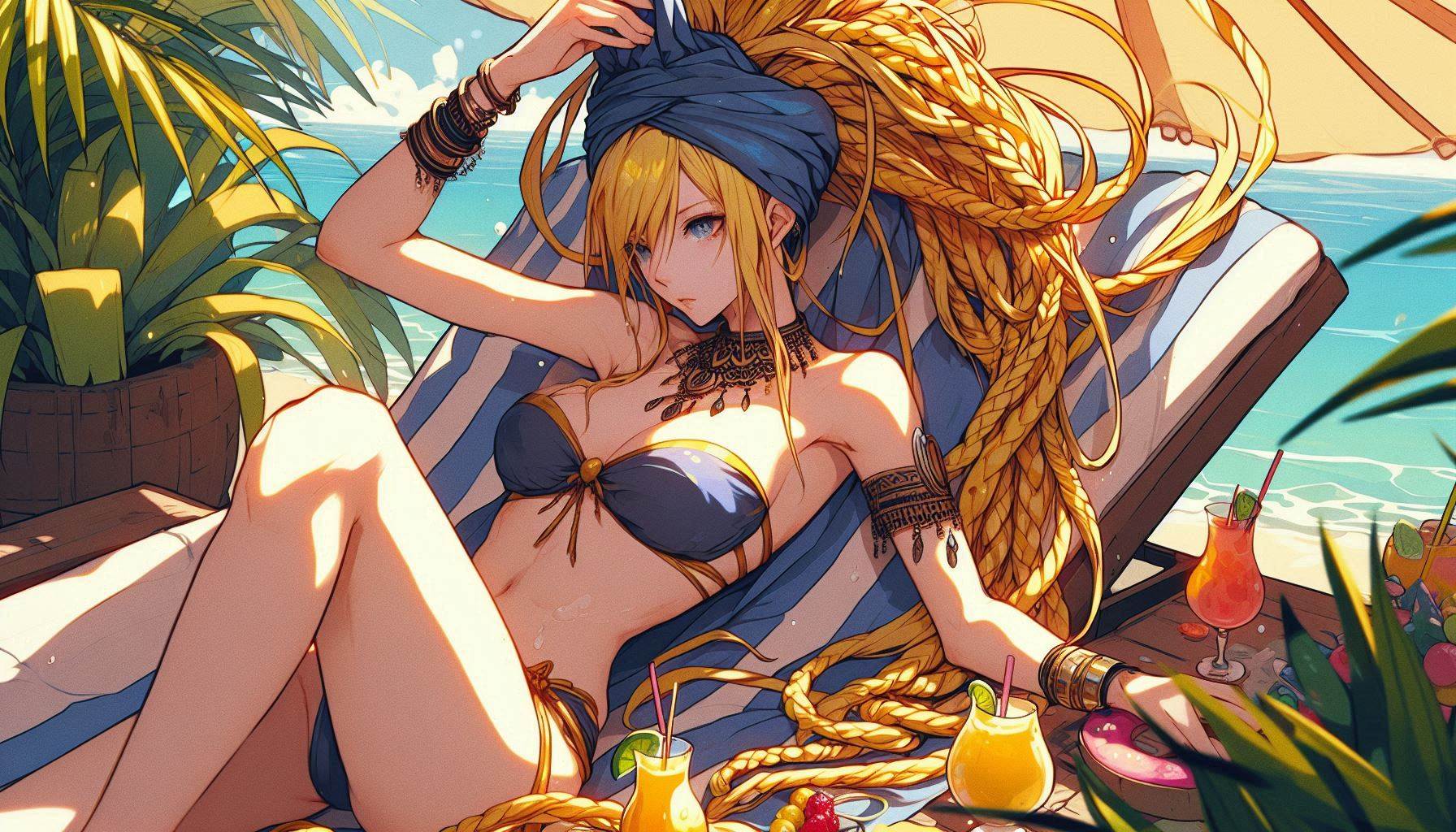 Laid-back girl on the beach